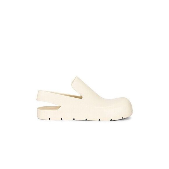 NEW BOTTEGA VENETA PUDDLE SANDALS SLINGBACK RUBBER Sea Salt Beige White 39 US 9 - Picture 1 of 9